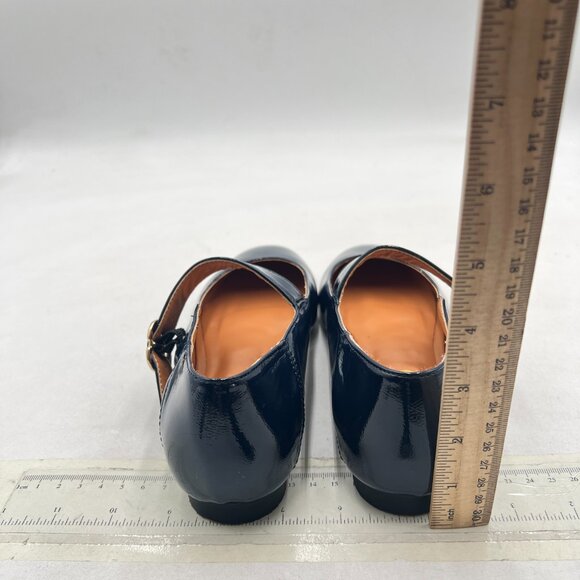FYS Navy Square Toe Mary Jane Pumps Flats Ballets Buckled Dress Daily Shoes - Picture 5 of 8